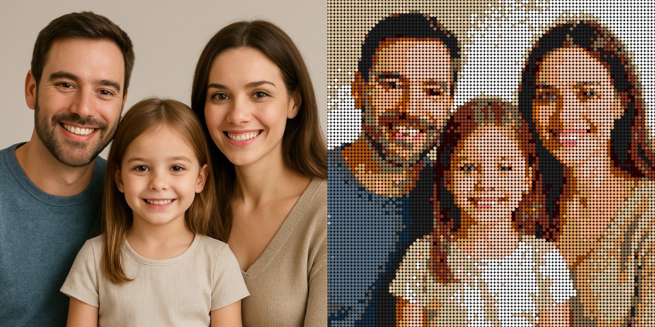 PixelPortrait™ 96×96 Custom Photo Mosaic Kit – The Ultimate Statement Piece