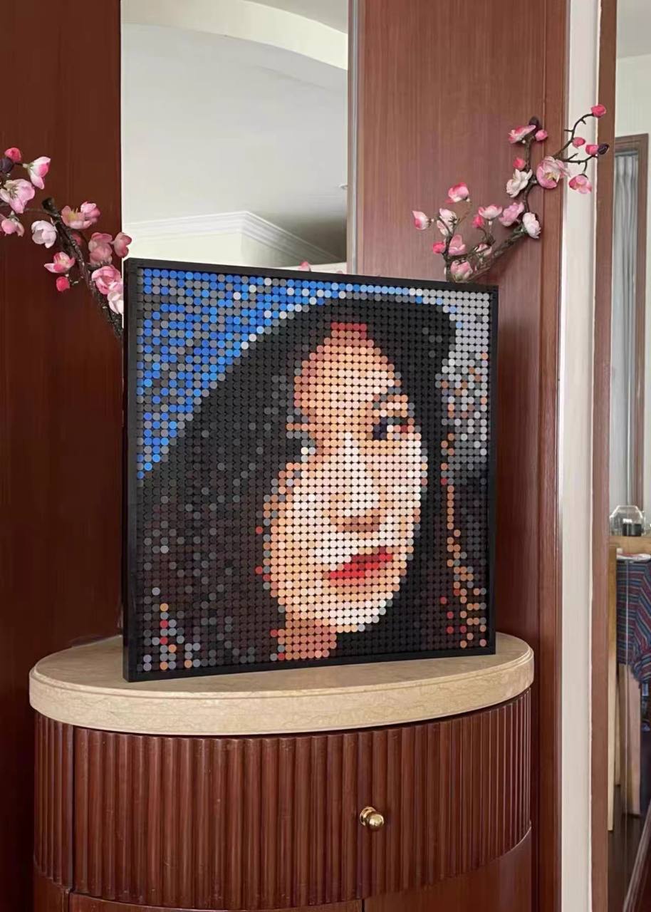 Customer portrait displayed at home